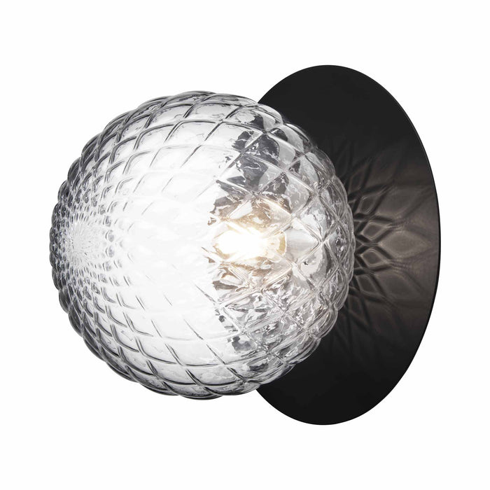 Liila IP 44 Ceiling / Wall Light in Black/Optic Clear (Large).