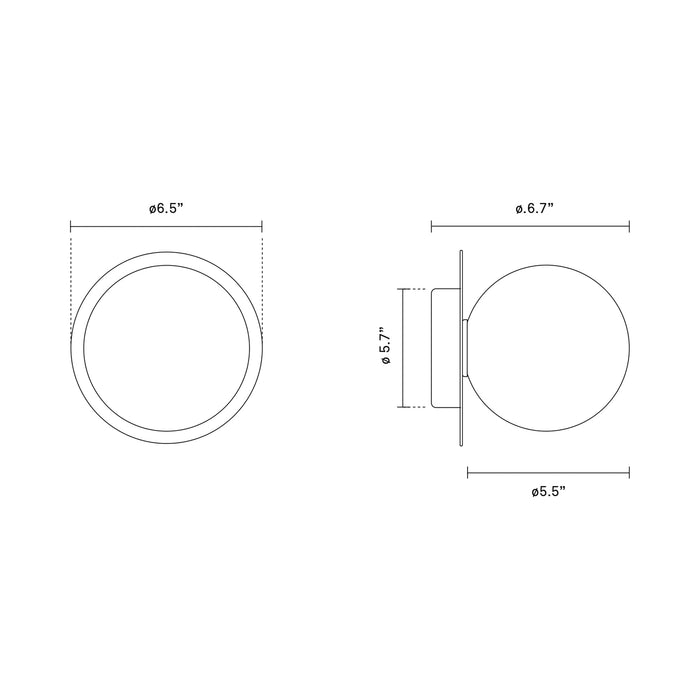 Liila IP 44 Ceiling / Wall Light - line drawing.