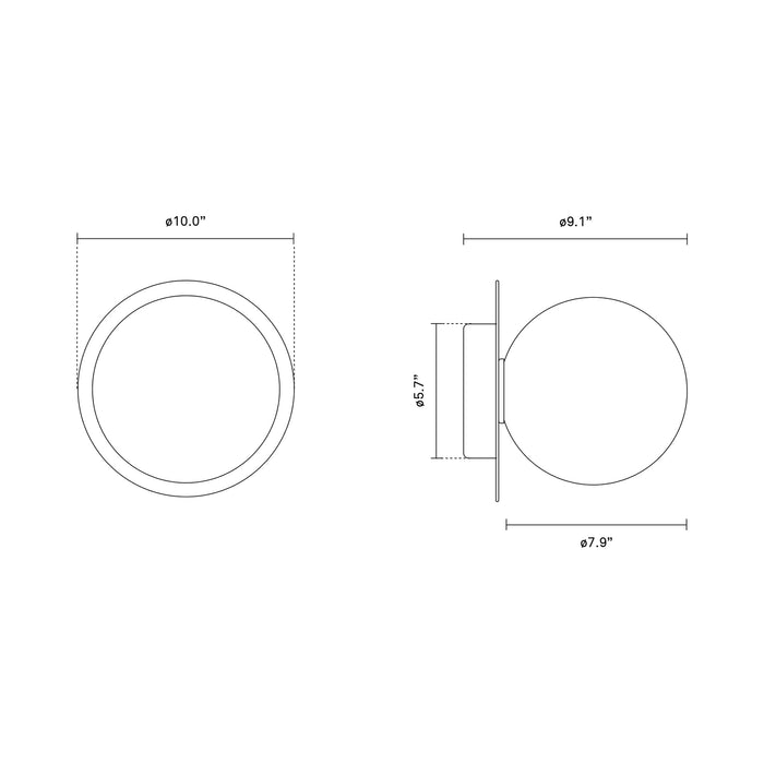 Liila IP 44 Ceiling / Wall Light - line drawing.