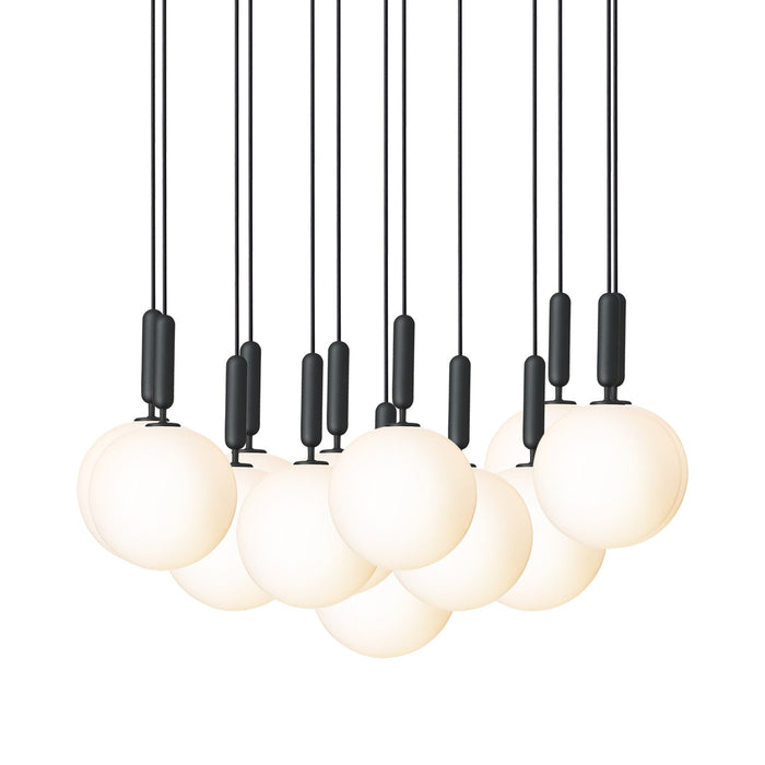 Miira Chandelier in Rock Grey/Opal White (13-Light/14.1-Inch).