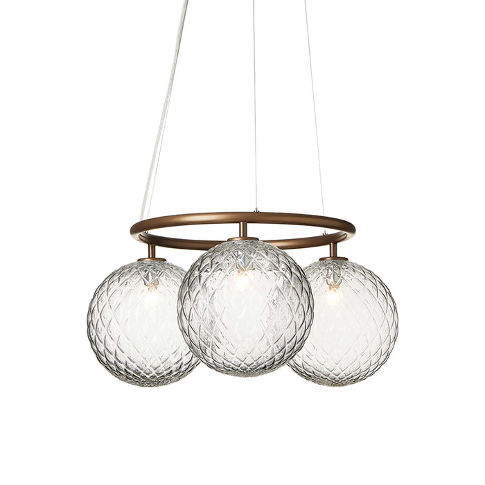 Miira Circular Chandelier in Dark Bronze/Optic Clear (3-Light).