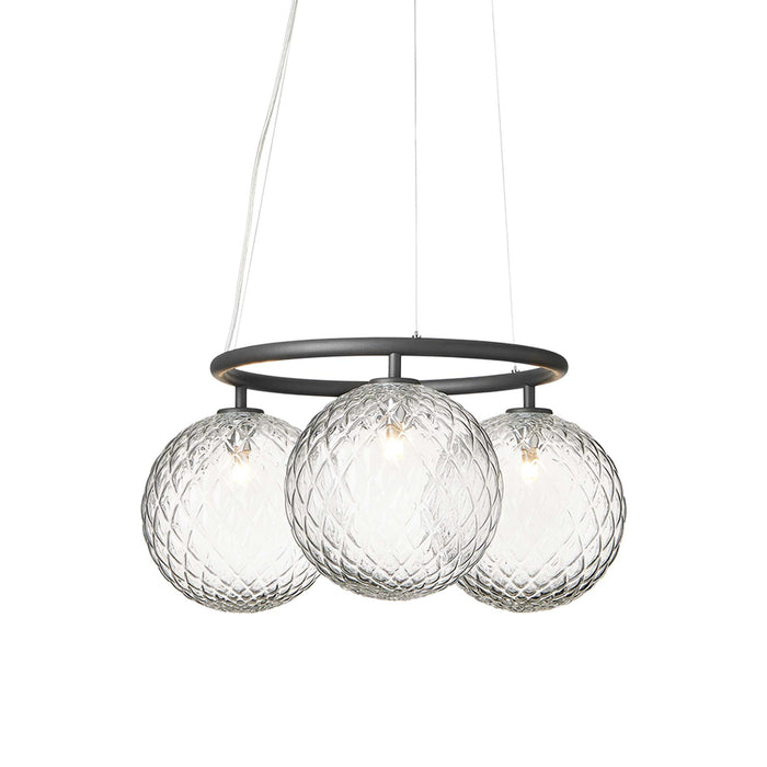 Miira Circular Chandelier in Rock Grey/Optic Clear (3-Light).