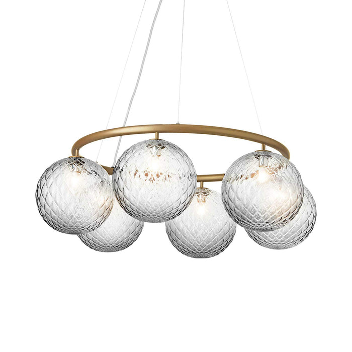 Miira Circular Chandelier in Brass/Optic Clear (6-Light).