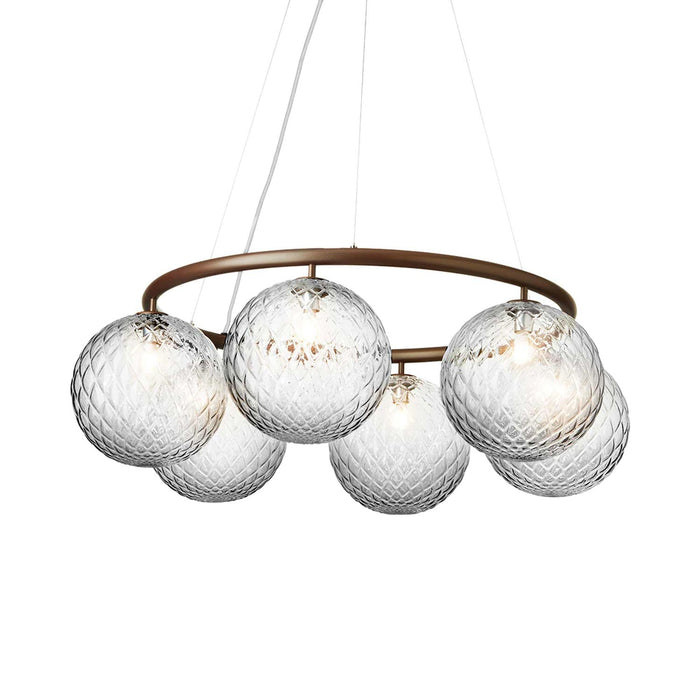 Miira Circular Chandelier in Dark Bronze/Optic Clear (6-Light).