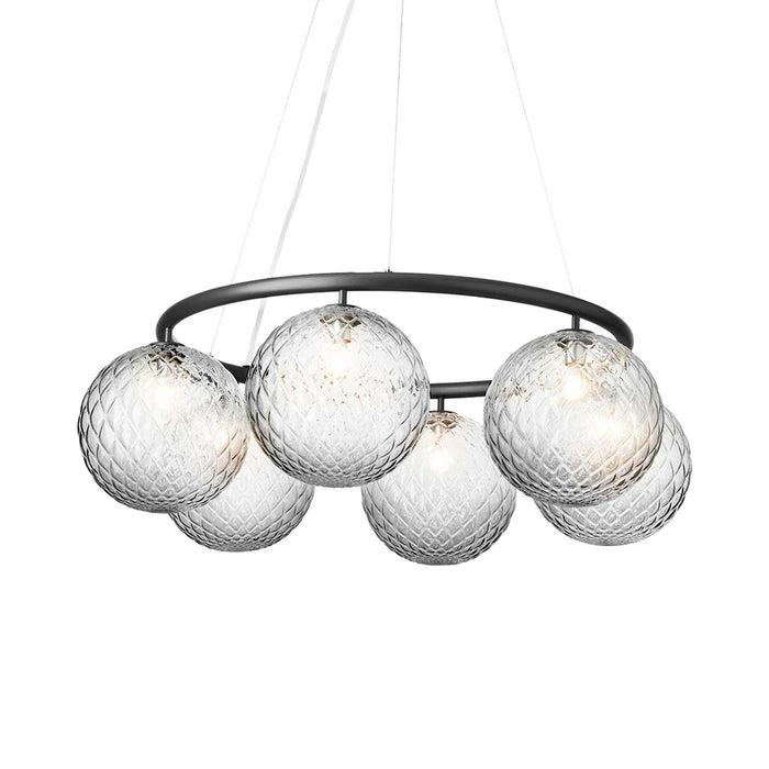 Miira Circular Chandelier in Rock Grey/Optic Clear (6-Light).