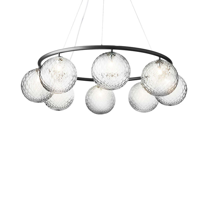 Miira Circular Chandelier in Rock Grey/Optic Clear (8-Light).