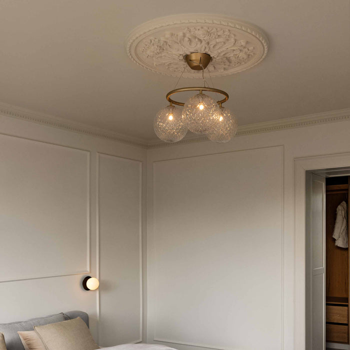 Miira Circular Chandelier in bedroom.