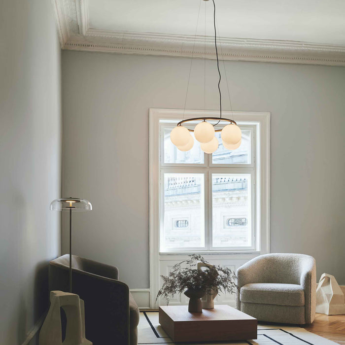 Miira Circular Chandelier in living room.