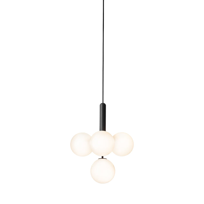 Miira Multi Pendant Light in Rock Grey/Opal White.