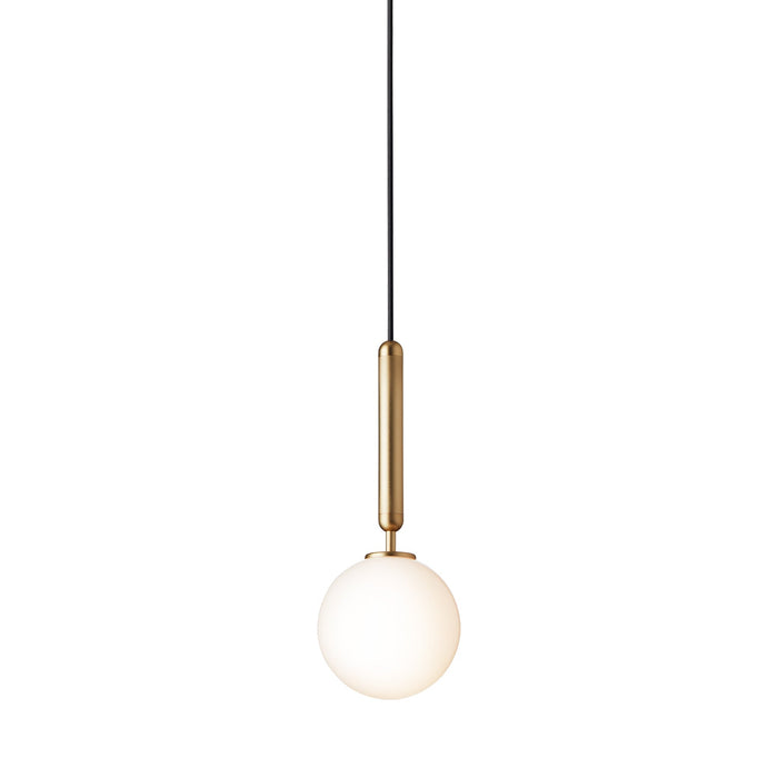 Miira Pendant Light in Brass/Opal White (Medium).