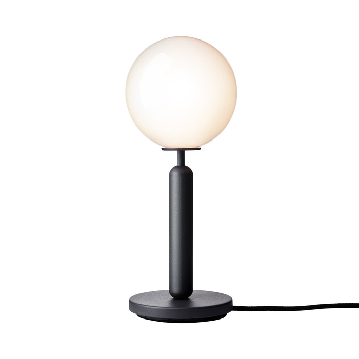 Miira Table Lamp in Rock Grey/Opal White.