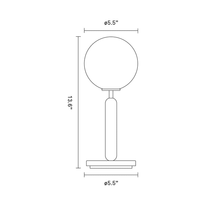 Miira Table Lamp - line drawing.