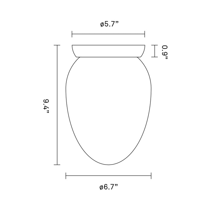 Rizzatto Flush Mount Ceiling Light - line drawing.