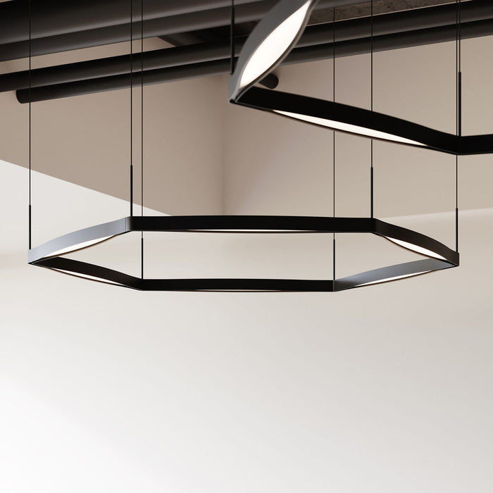 Ola™ LED Linear Pendant Light in living room.