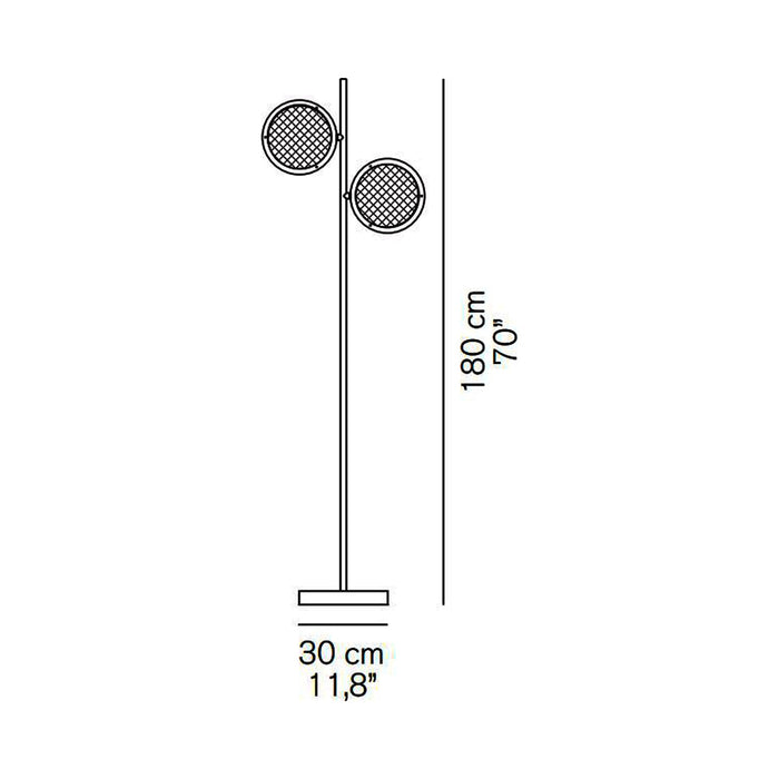 Berlin LED Floor Lamp - line drawing.