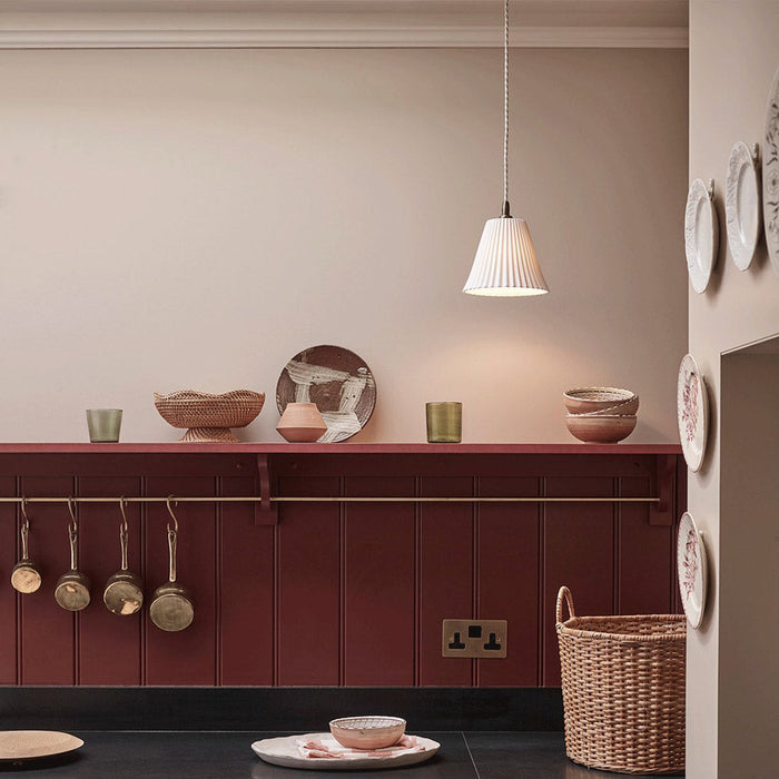 Antique Brass Pendant Light in kitchen.