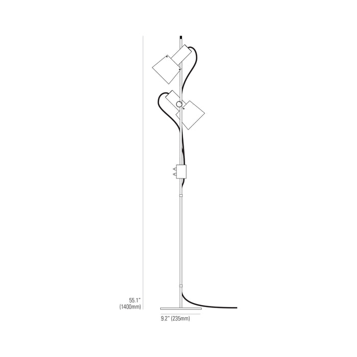 Chester Floor Lamp - line drawing.