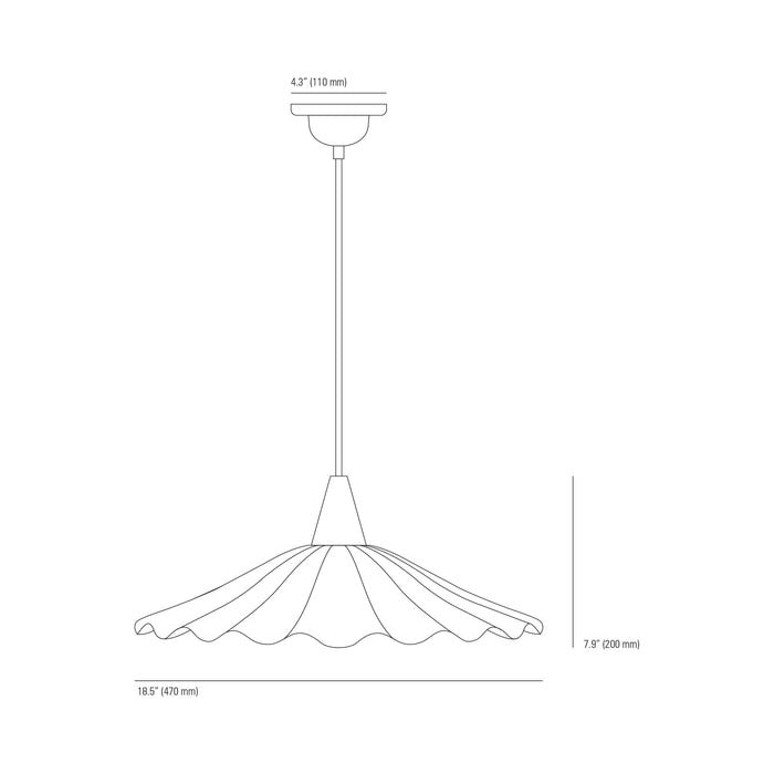 Christie Pendant Light - line drawing.