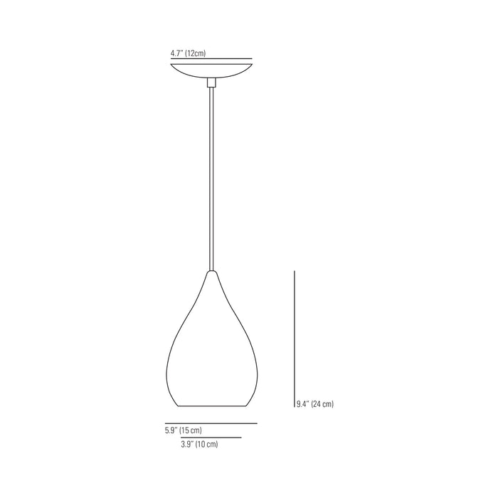 Circle Line Drop Pendant Light - line drawing.