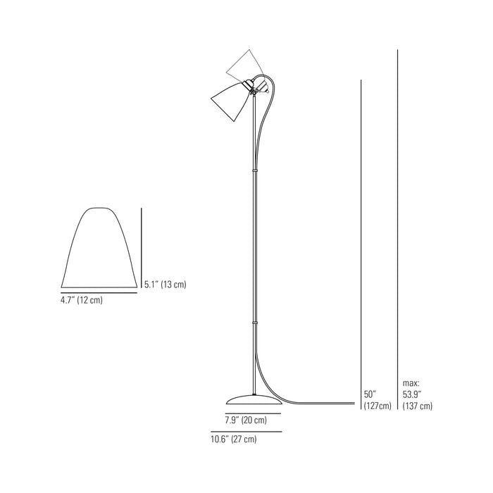 Circle Line Floor Lamp - line drawing.