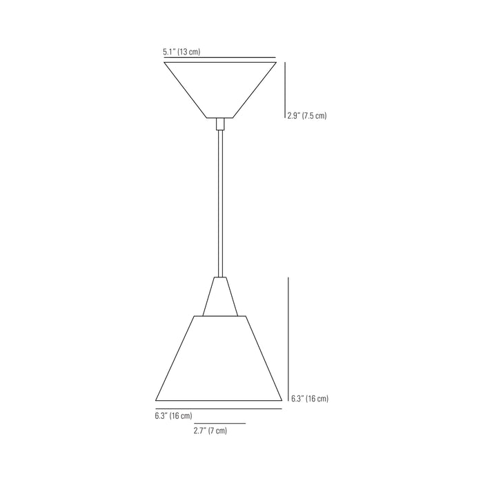 Circus Prismatic Pendant Light - line drawing.