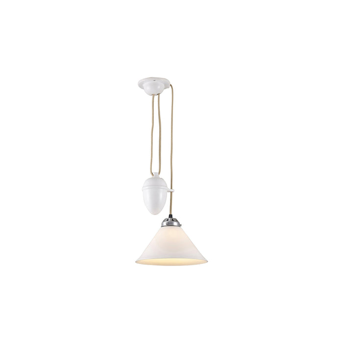 Cobb Pendant Light in Natural White/Chrome (Small).