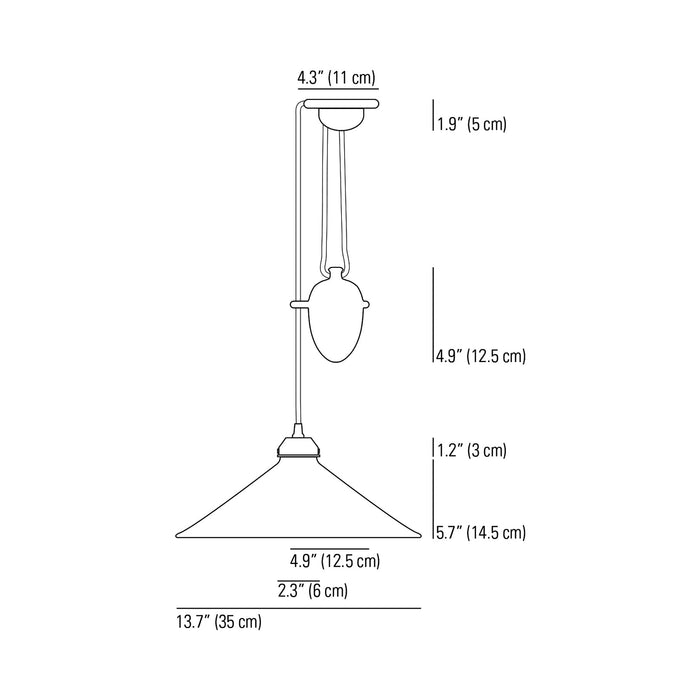 Cobb Pendant Light - line drawing.