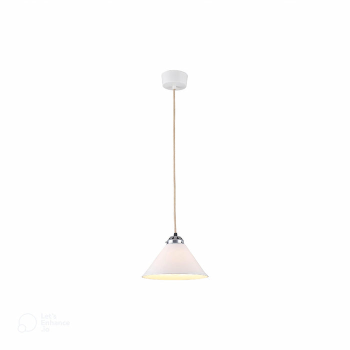 Cobb Plain Pendant Light in Natural White/Chrome (Small).