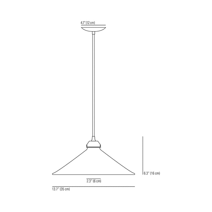 Cobb Plain Pendant Light - line drawing.