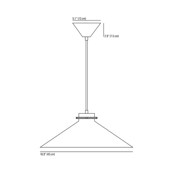 Codie Pendant Light - line drawing.