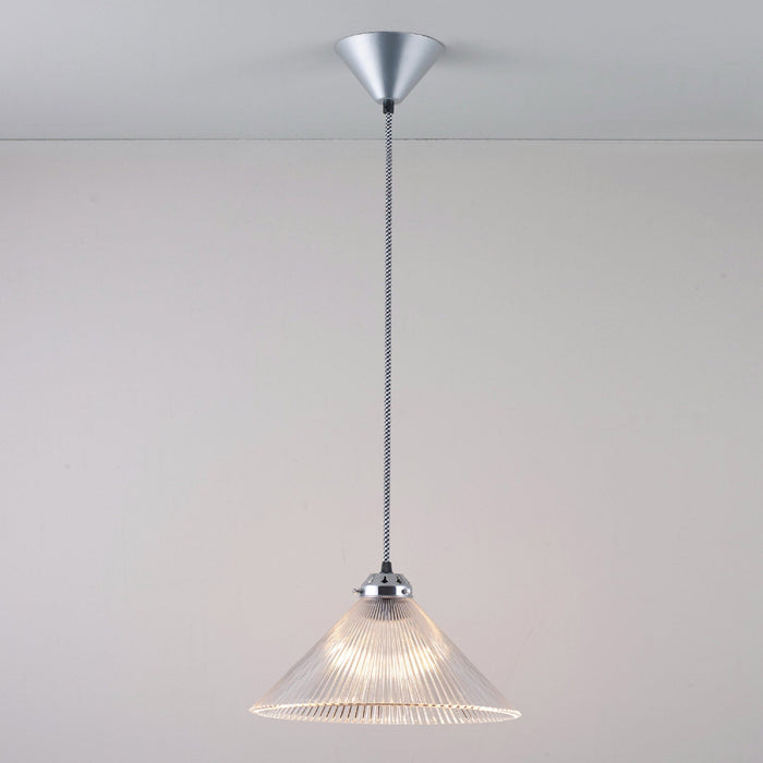 Conical Prismatic Pendant Light in Detail.