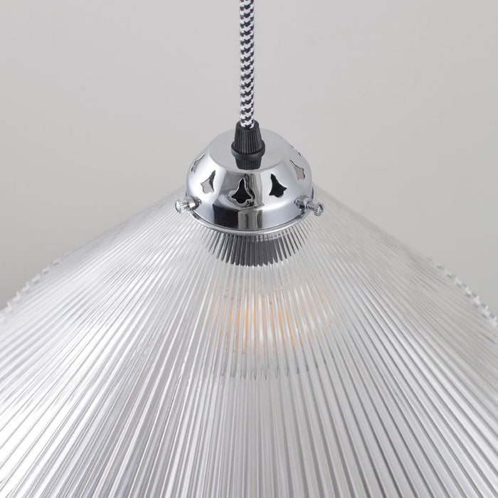 Conical Prismatic Pendant Light in Detail.