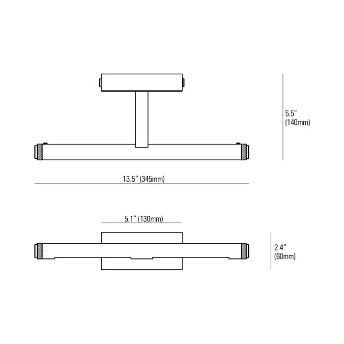 Cooper LED Picture Light - line drawing.