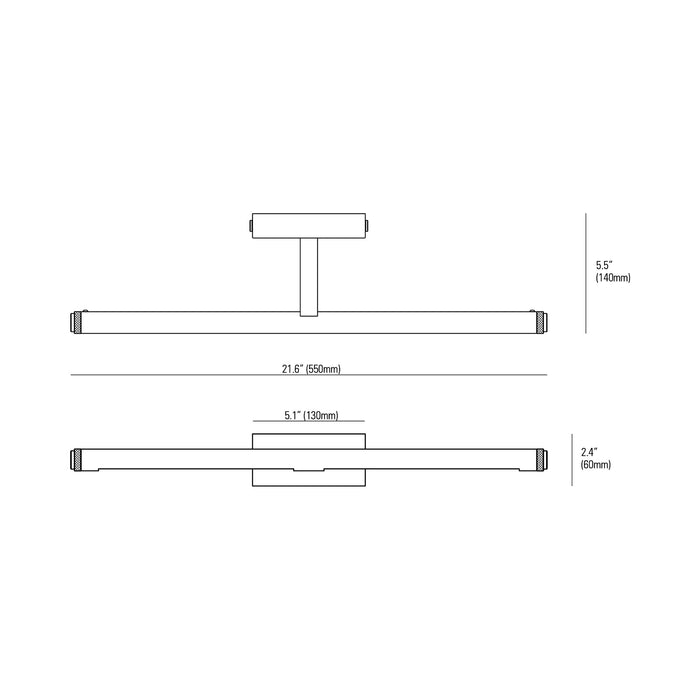 Cooper LED Picture Light - line drawing.