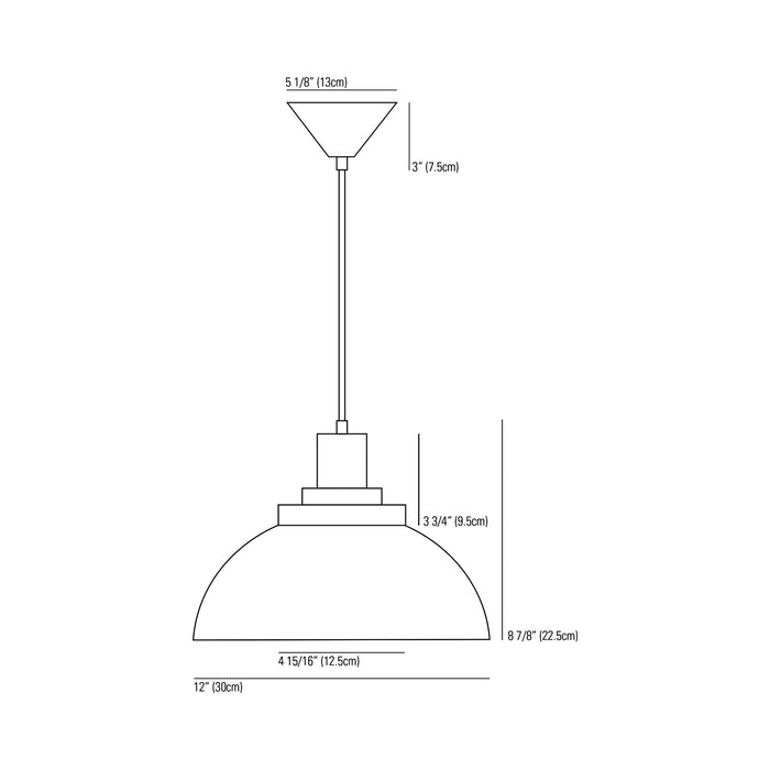 Cosmo Prismatic Pendant Light - line drawing.