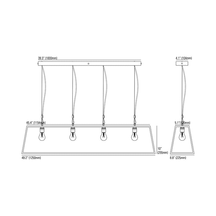 Diner Pendant Light - line drawing.