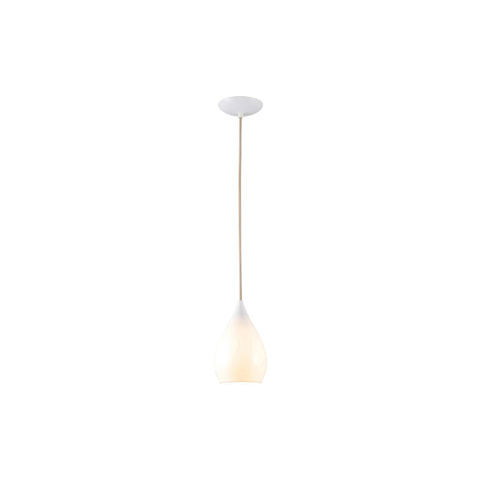 Drop One Pendant Light in Natural White Gloss (Small).