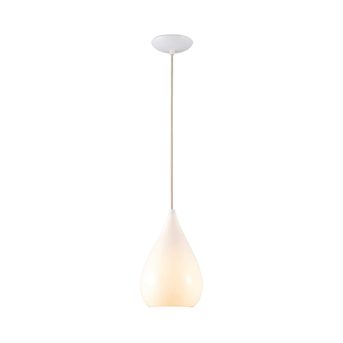 Drop One Pendant Light in Natural White Gloss (Medium).