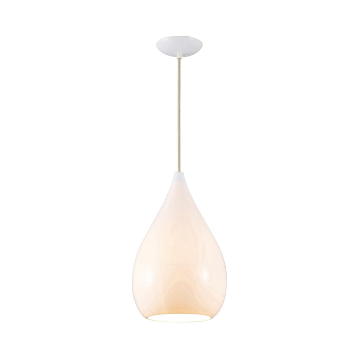 Drop One Pendant Light in Natural White Gloss (Large).