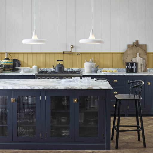 Drop Three Pendant Light in kitchen.