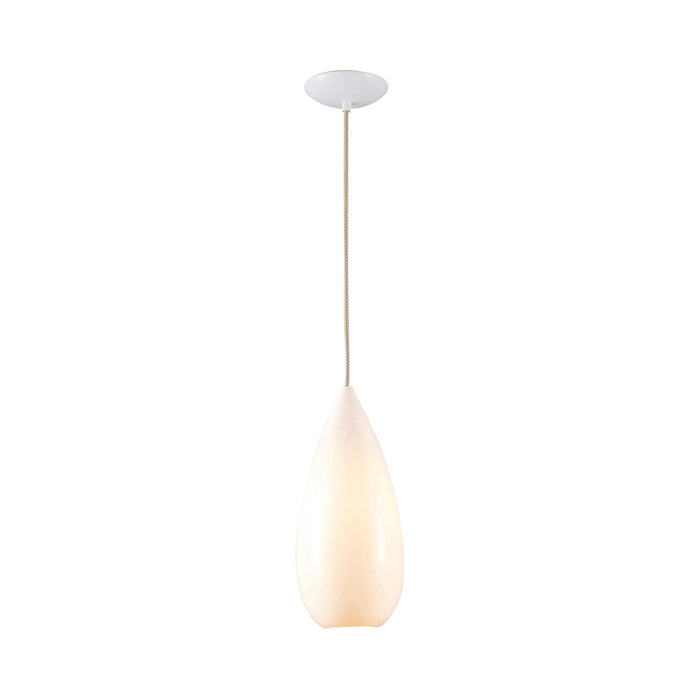 Drop Zero Pendant Light in Natural White Gloss.