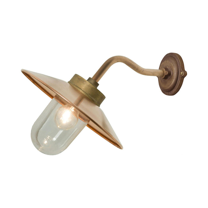 Exterior Bracket Indoor/Outdoor Wall Light in Clear Glass/Reflector/Canted.