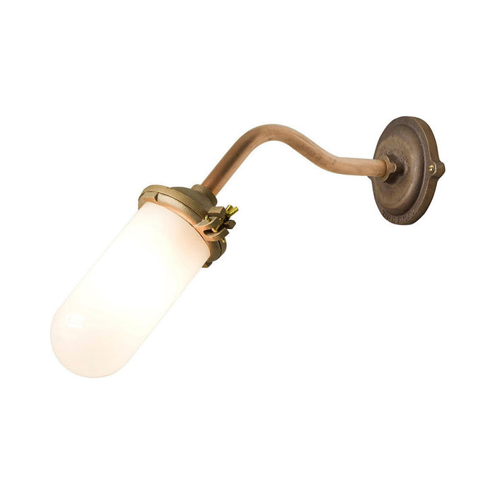 Exterior Bracket Indoor/Outdoor Wall Light in Frosted Glass/Ring and Swing Bolt/Canted.