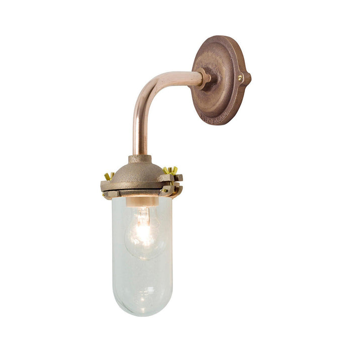 Exterior Bracket Indoor/Outdoor Wall Light in Clear Glass/Ring and Swing Bolt/Right Angle.