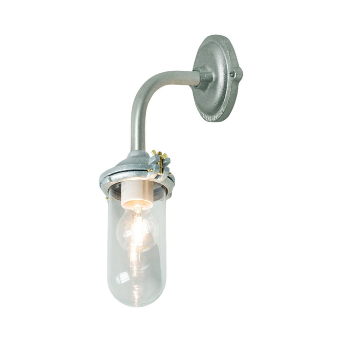 Exterior Bracket Light Indoor/Outdoor Galvanised Wall Light in Clear Glass/Ring and Swing Bolt/Right Angle.