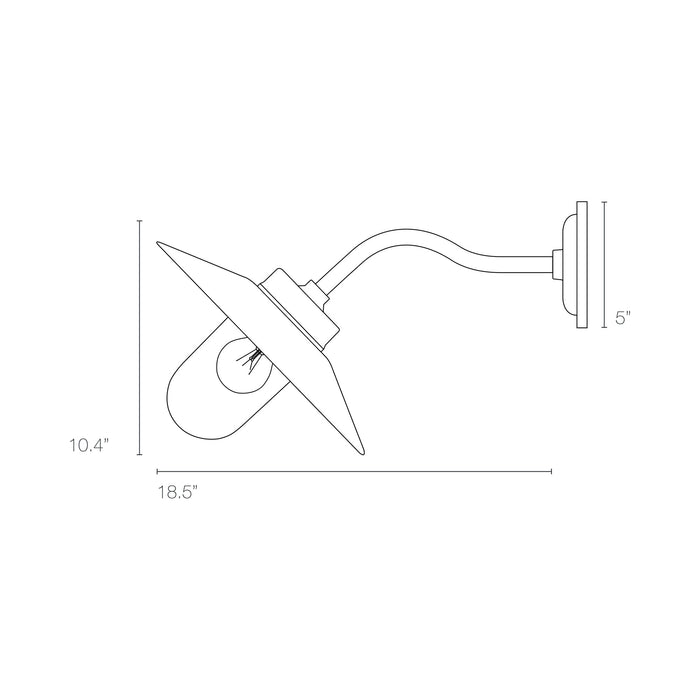 Exterior Bracket Light Indoor/Outdoor Galvanised Wall Light - line drawing.