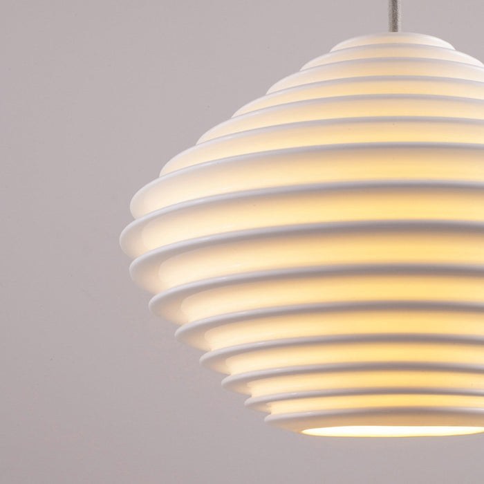 Fin Horizontal Pendant Light in Detail.