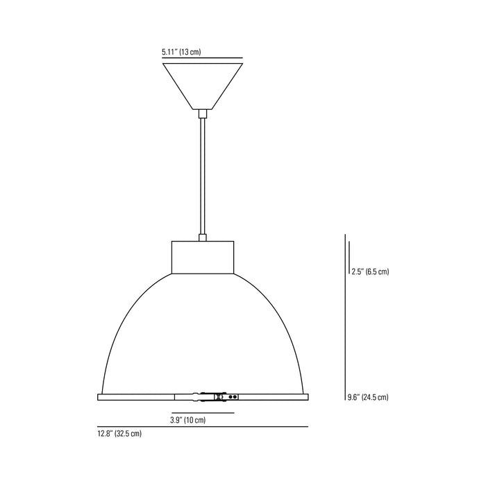 Giant Pendant Light - line drawing.