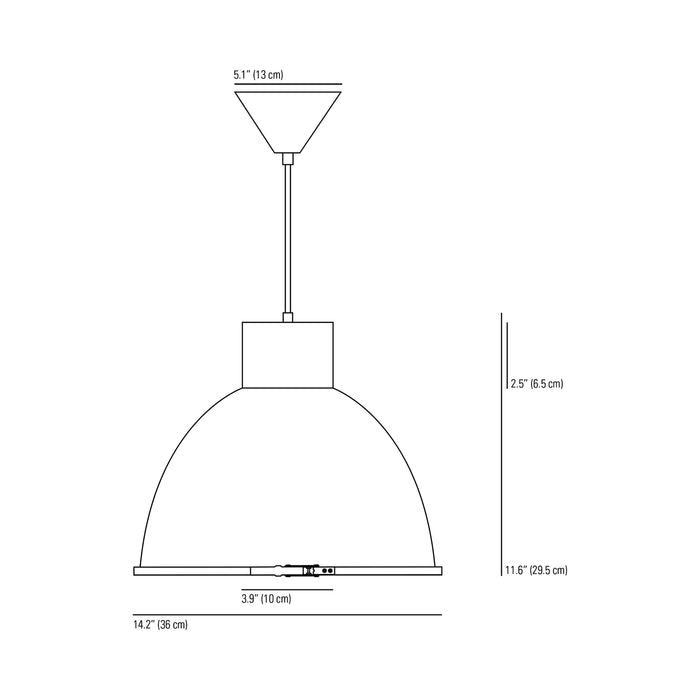 Giant Pendant Light - line drawing.