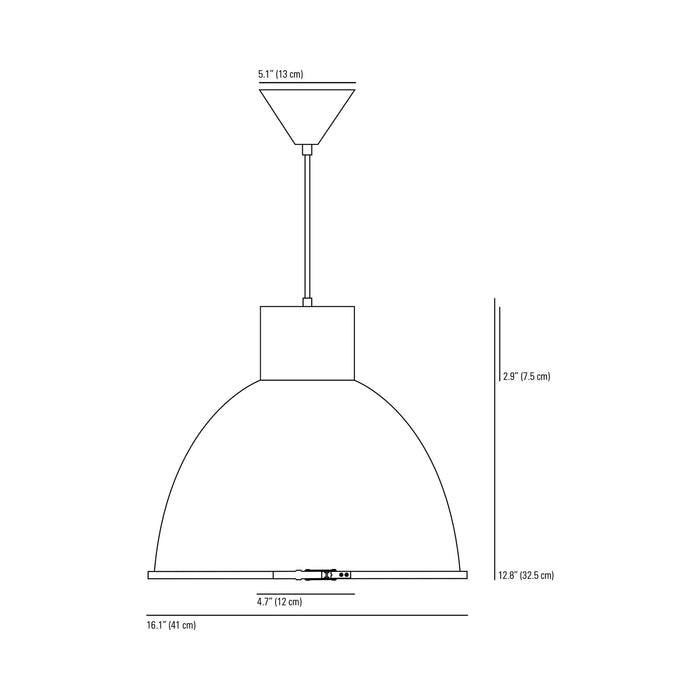 Giant Pendant Light - line drawing.